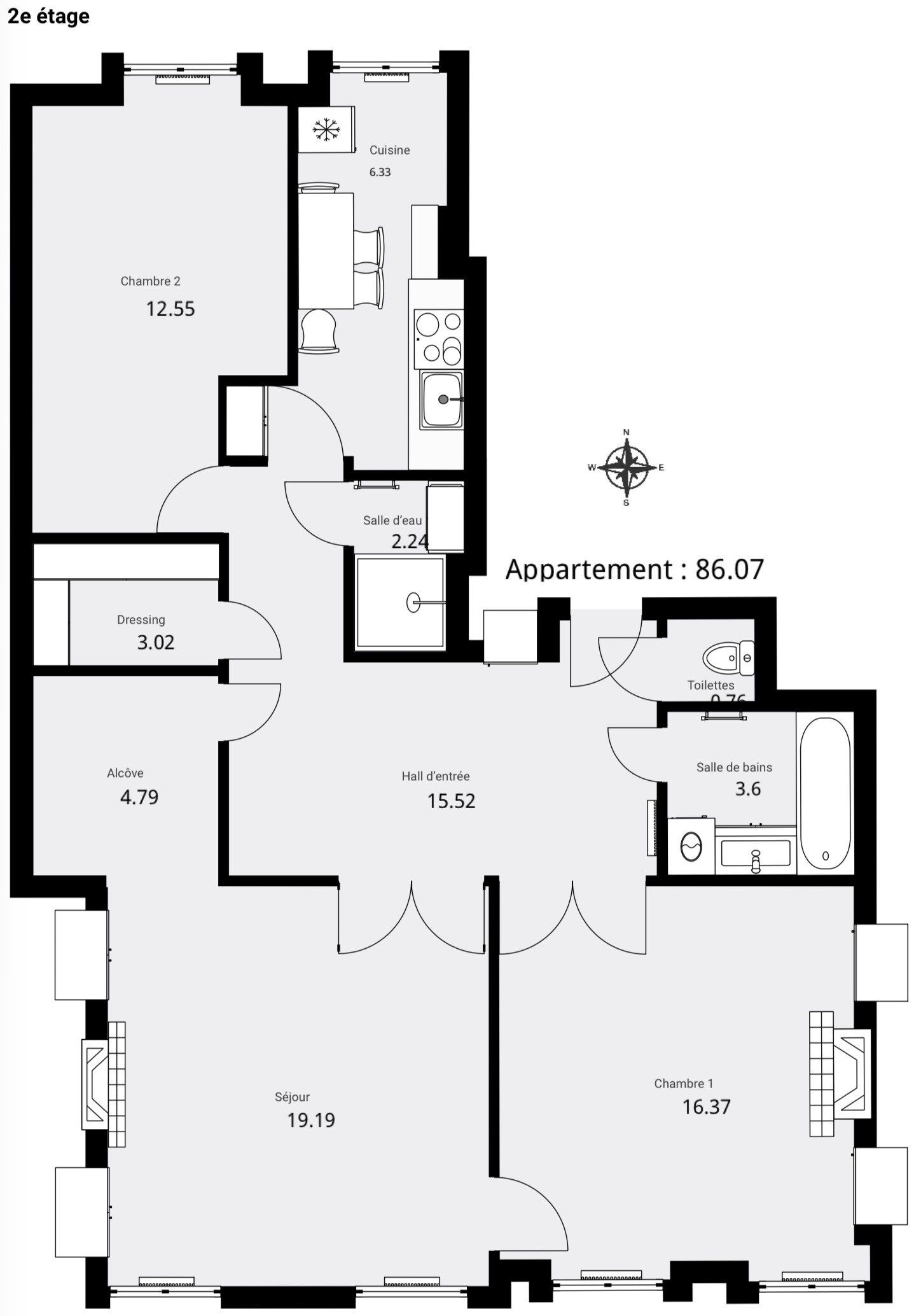 appartement 3 Pièces en vente sur LYON (69006)
